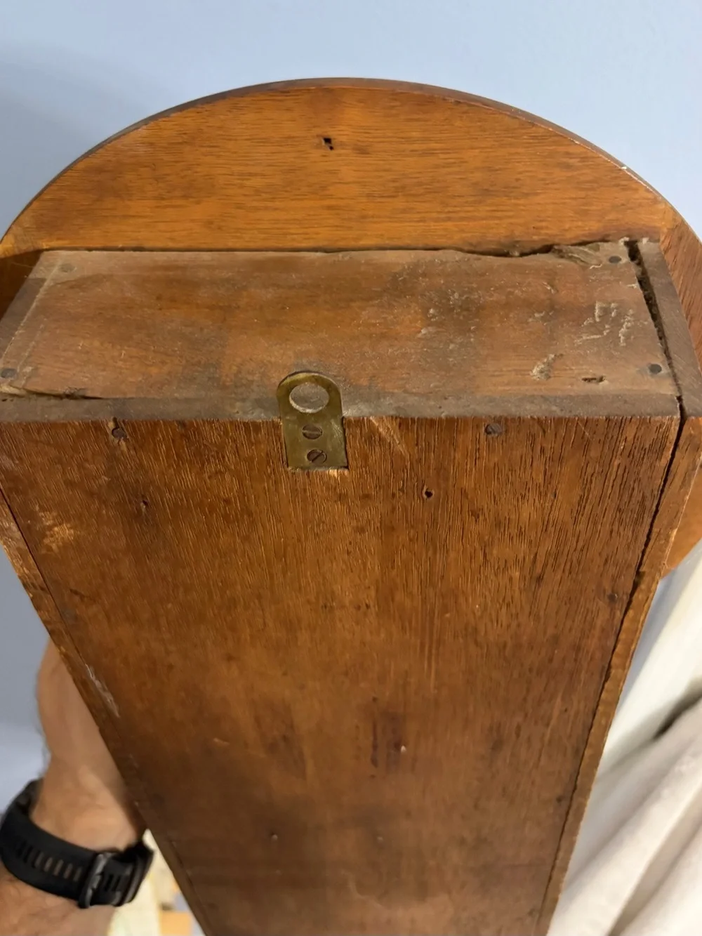Antique Oak Regulator A Wall Clock – 8-Day Key Wind, Works Great!